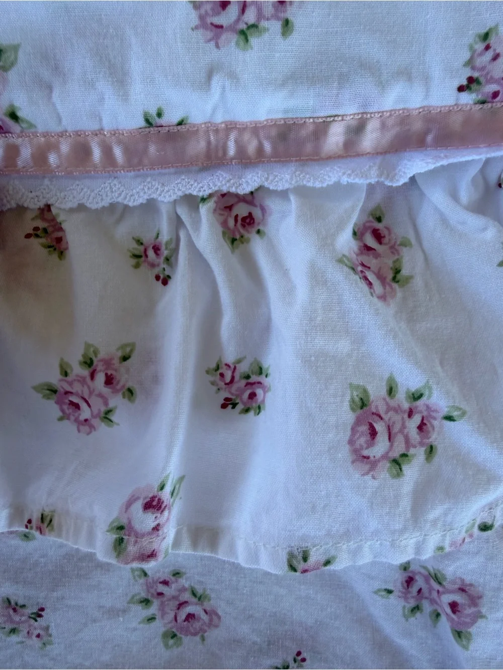Y2K Rachel Ashwell Treasures Rosebud Ruffled Farmhouse Shower Curtain 68x70 GUC